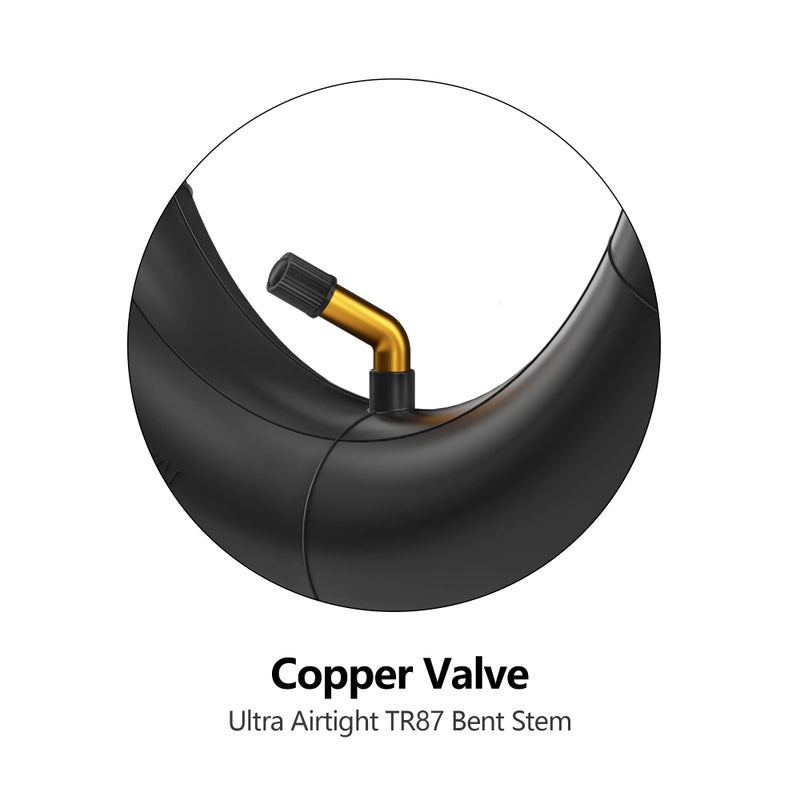 RUTU Inner Tube Set - Heavy-Duty 10x2 10x2.125 Inner Tube Replacement for 2-Wheel Self-Balancing Electric Scooter Kid's Bike, Trike Strollers -TR87 Angled Copper Valve Stem, Butyl Rubber Construction - Image 2